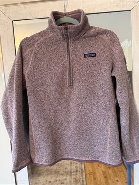 Patagonia Heathered Mauve Half-Zip Fleece Pullover